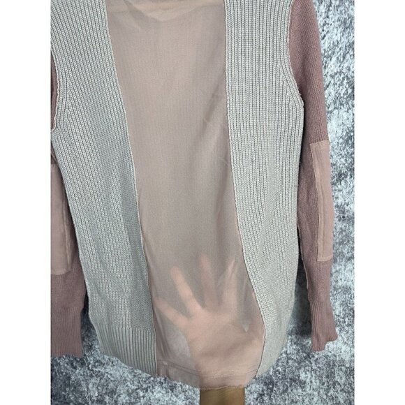 Kut from the Kloth Wool Lorissa Colorblock Knit Sweater Mauve Blush Pink Small - Picture 12 of 12